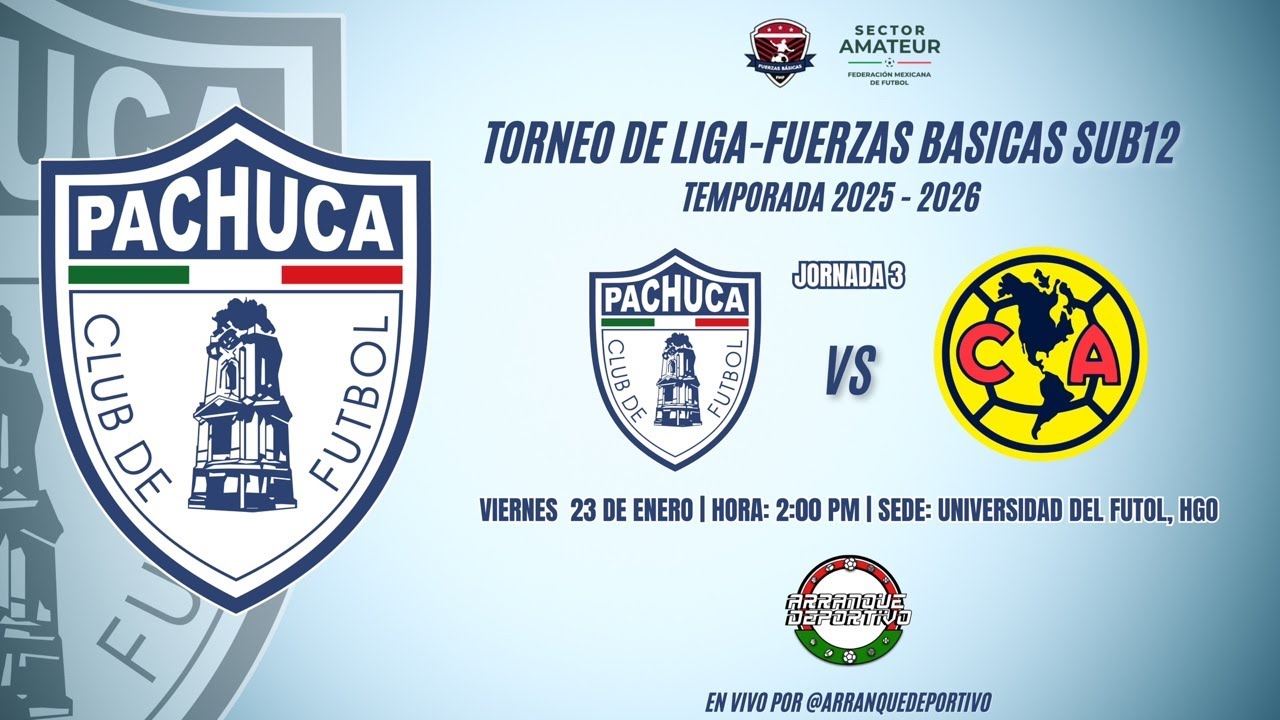 EN VIVO- Jornada 3 | Fuerzas Básicas SUB12 | Club Pachuca VS Club América