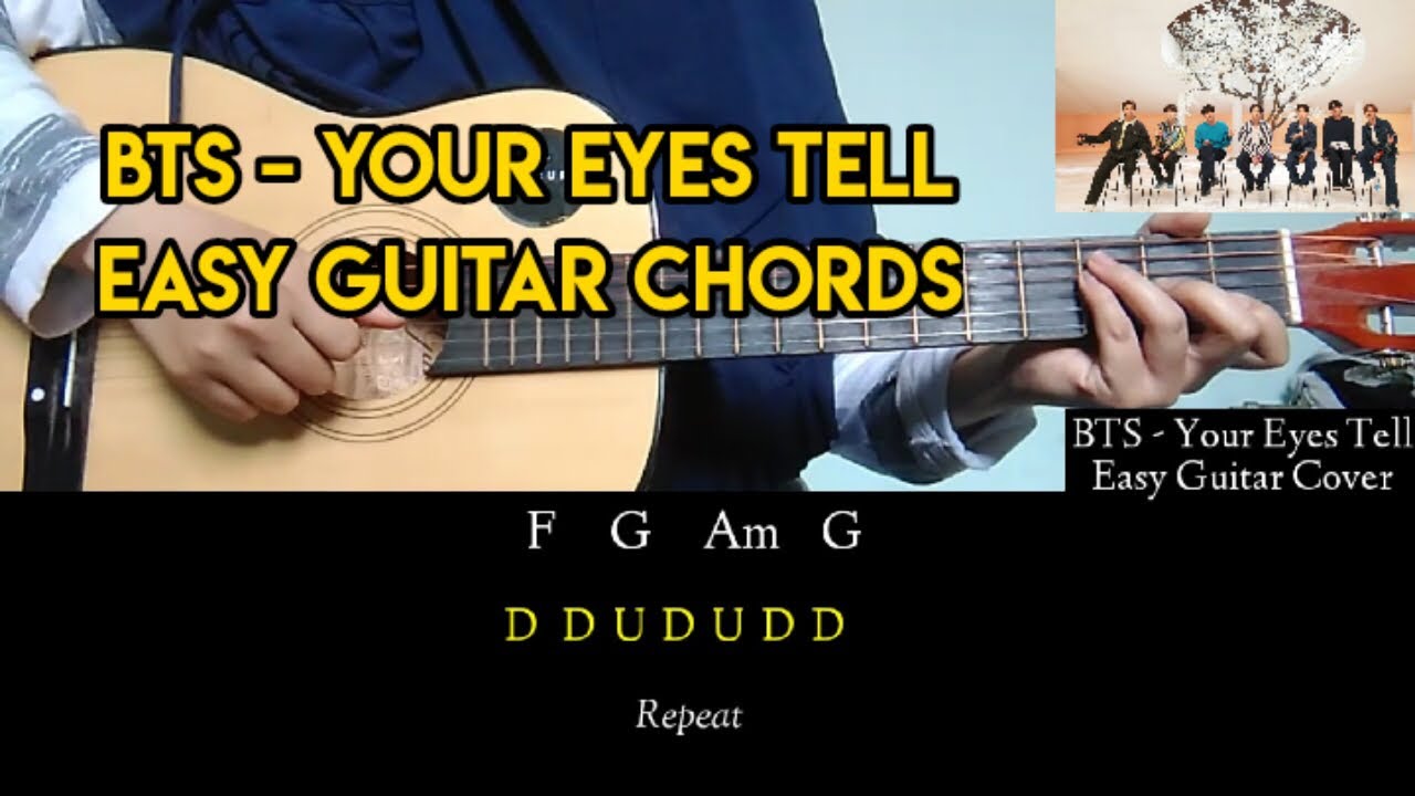 BTS - Your Eyes Tell Easy Guitar Tutorial with Chords | Suin