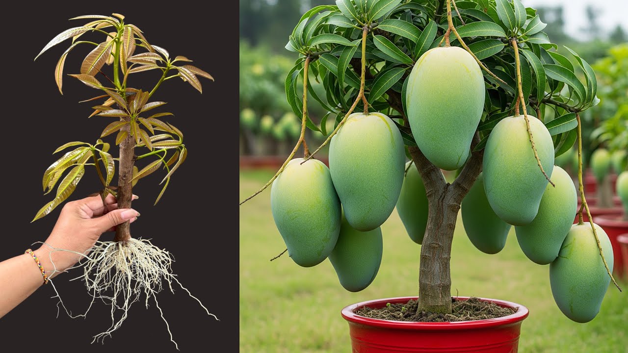 Great Technique For Grafting Mango Tree With Aloe Vera: best idea propagating mango tree
