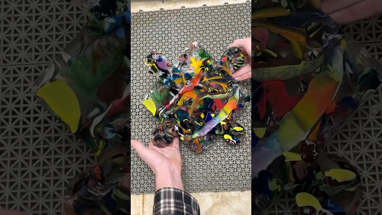 Making Art from Colorful Glass #jbarts #glassart #shorts
