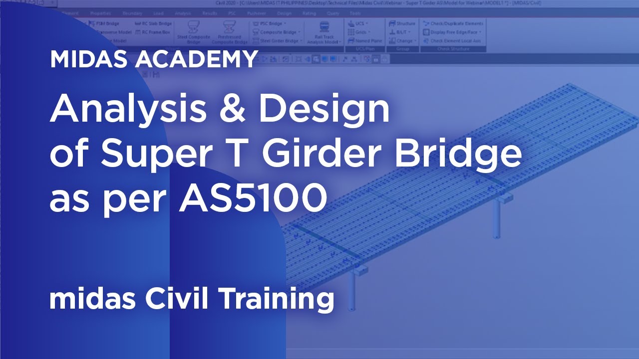 Analysis & Design of Super T Girder Bridge as per AS5100