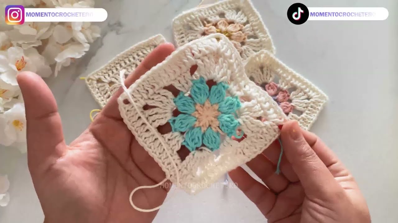 Granny 9 - Cardigan de grannys ! #crochet #tutorialcrochet