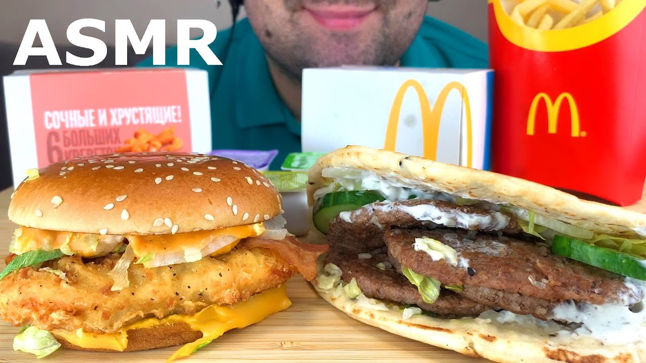 ASMR MCDONALDS CHICKEN SANDWICH, GREEK PITA, MOZZARELLA CHEESE STICKS, FRIED SHRIMP & FRIES MUKBANG