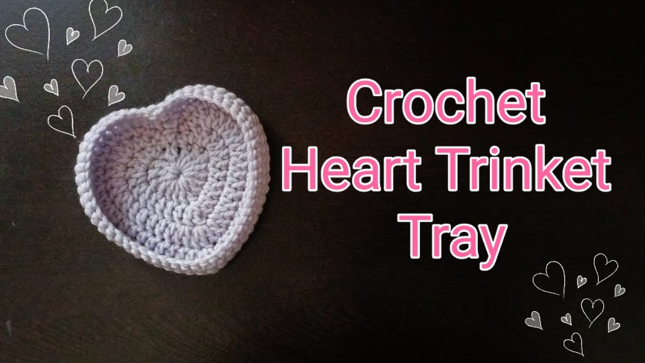Crochet Very Easy Heart-Shaped Trinket Tray 🤍| Step-by-step Tutorial |