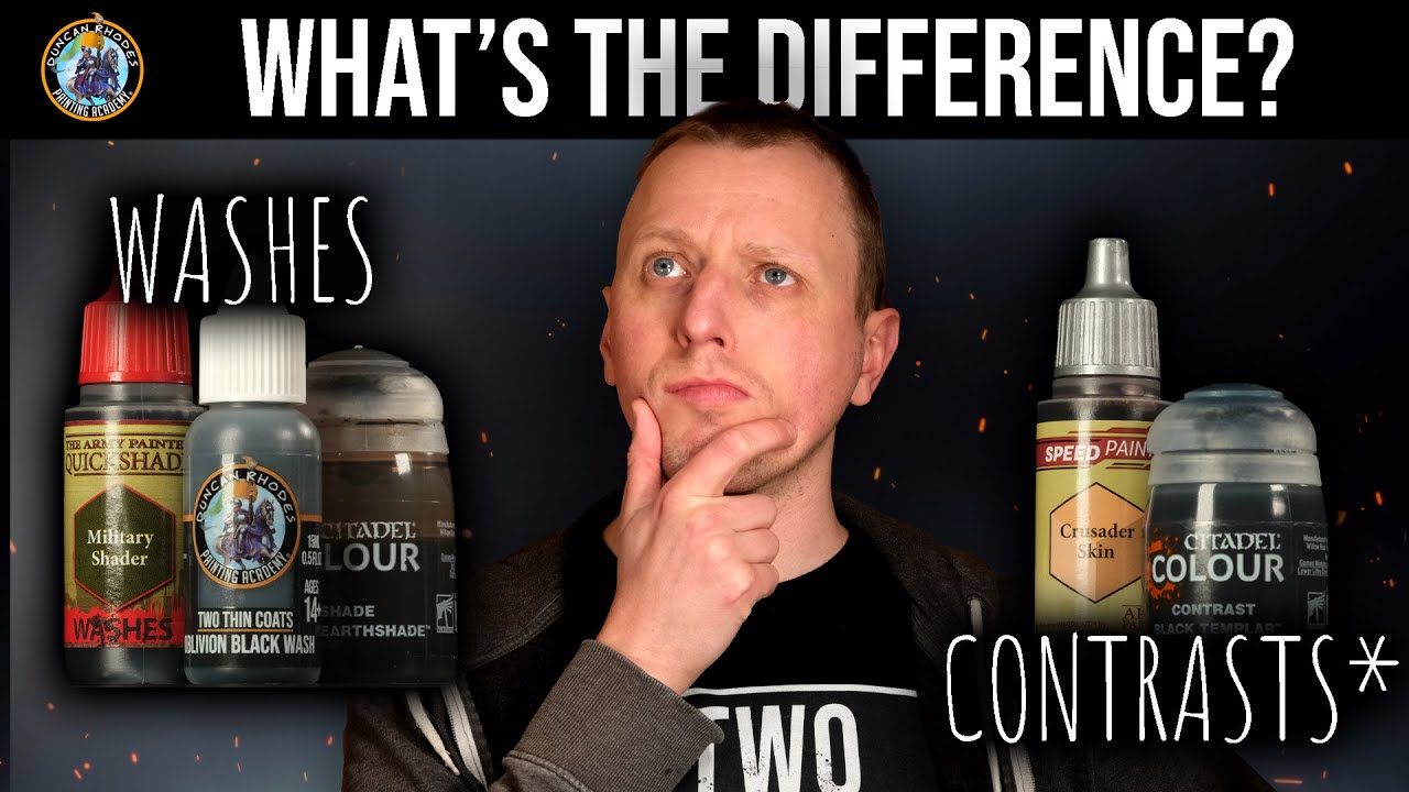 The difference between washes & contrast type paints.  Your questions answered.