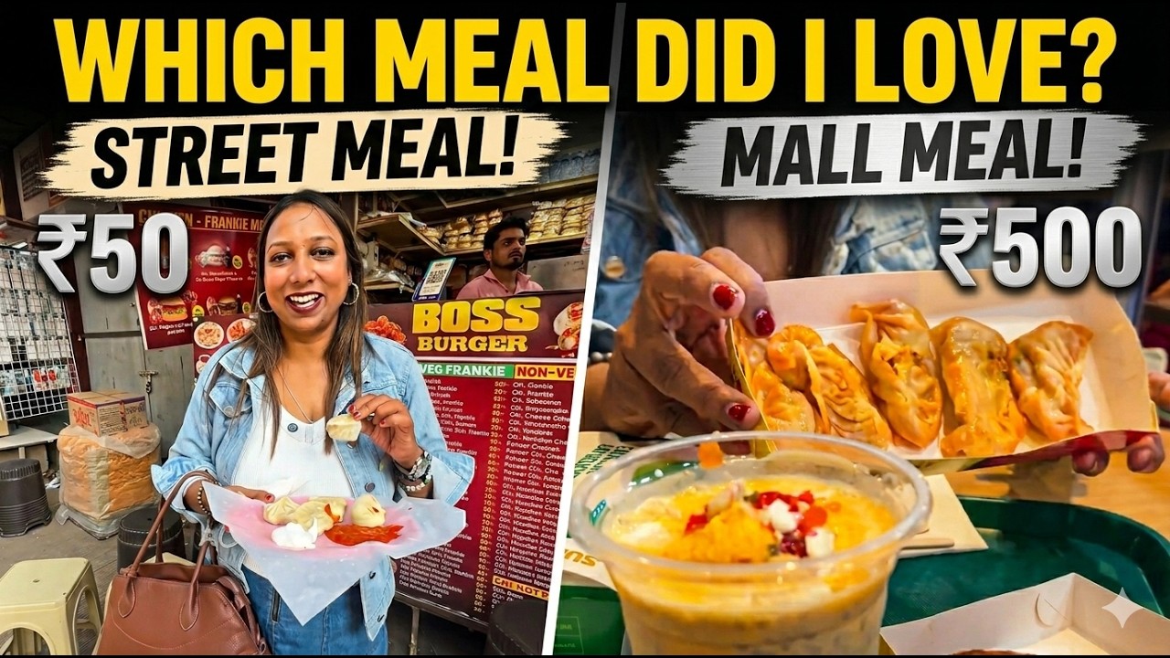 ₹50 vs ₹500 Food Challenge - Street Food vs Fancy Food
