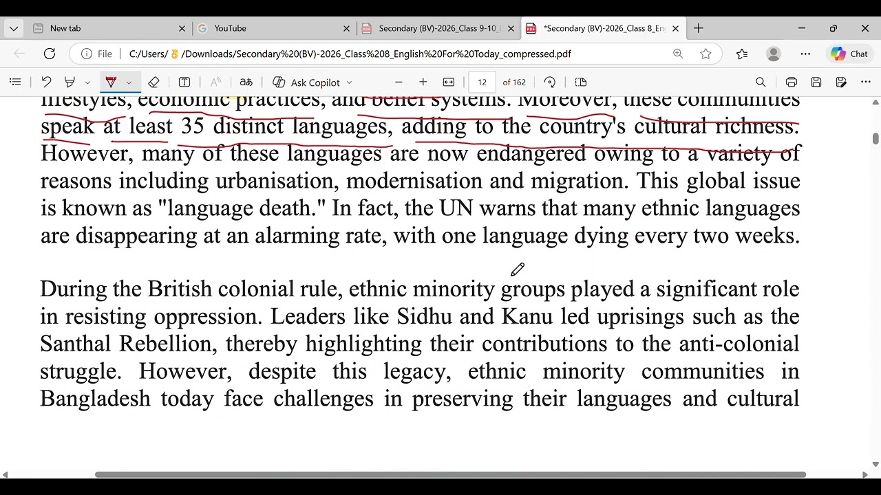 Secondary BV 2026 Class 8 English For Today ||Bangladesh is a home more than 50 ethnic groups
