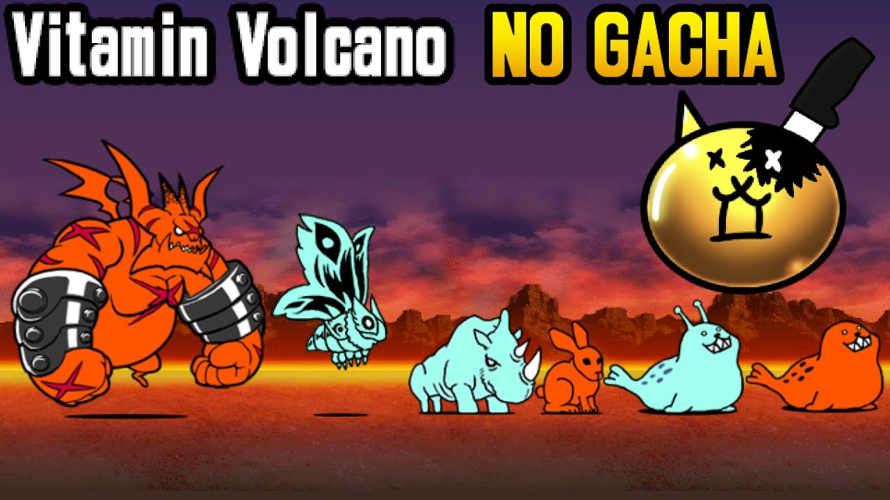 The Battle Cats: Vitamin Volcano, Lake of Lava NO GACHA