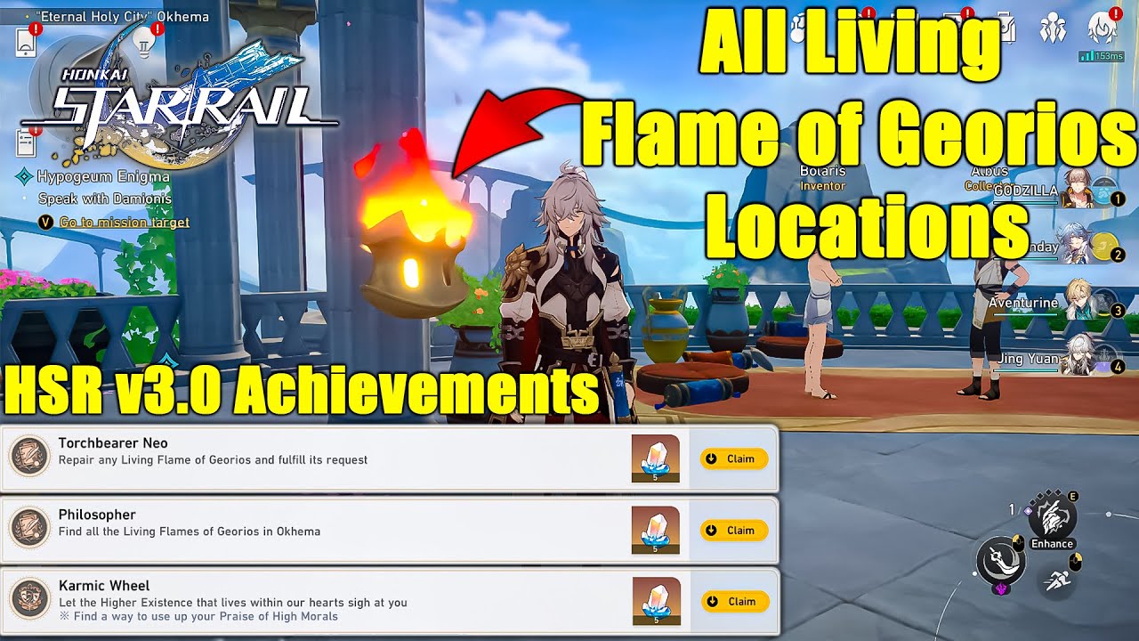 Honkai Star rail 3.0 Hidden Achievements | All Living Flame of Georios Locations