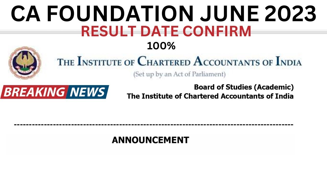 CA Foundation June 2023 Result Date Confirmed ✅ | ICAI CA foundation June 2023 Result