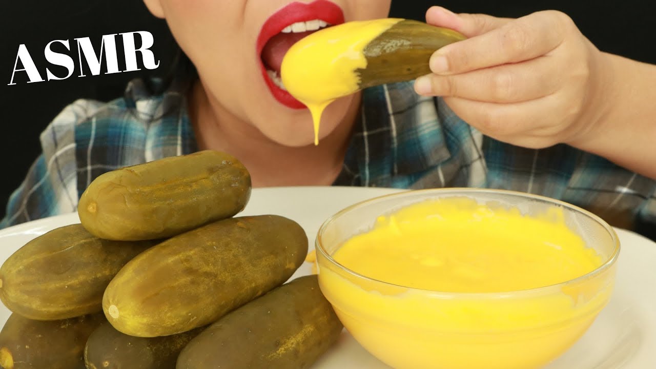 PICKLES DIPPED WITH CHEESE SAUCE ~ ASMR (No Talking) Eat Life With Kimchi