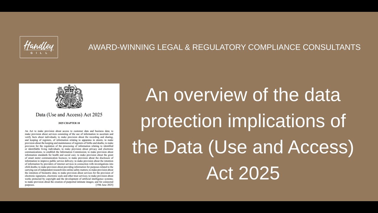 The Data (Use and Access) Act 2025 - an overview of the data protection implications
