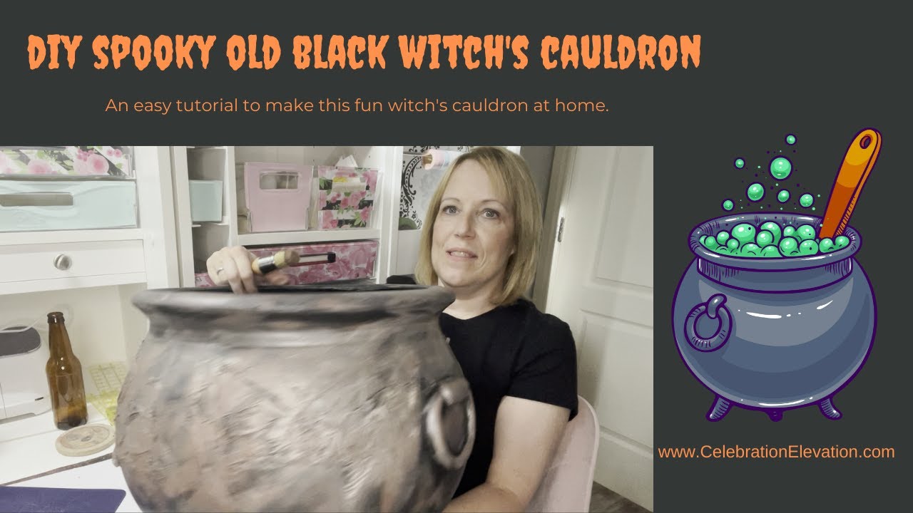 DIY Spooky Old Witch's Cauldron Tutorial