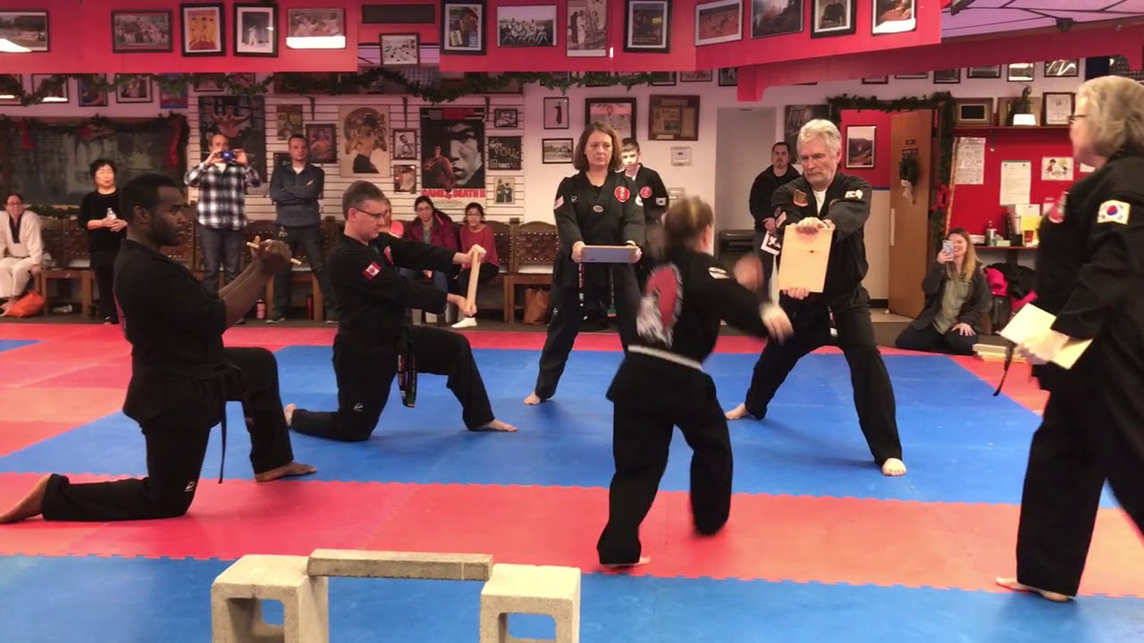 epic brick break! 10 year old breaks brick for black belt test!