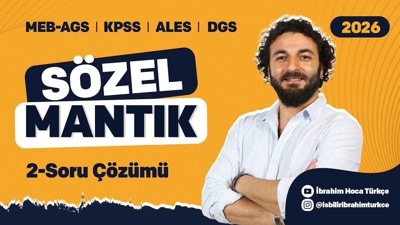 4. Sözel Mantık- Soru Çözümü | MEB-AGS | KPSS | ALES | DGS 