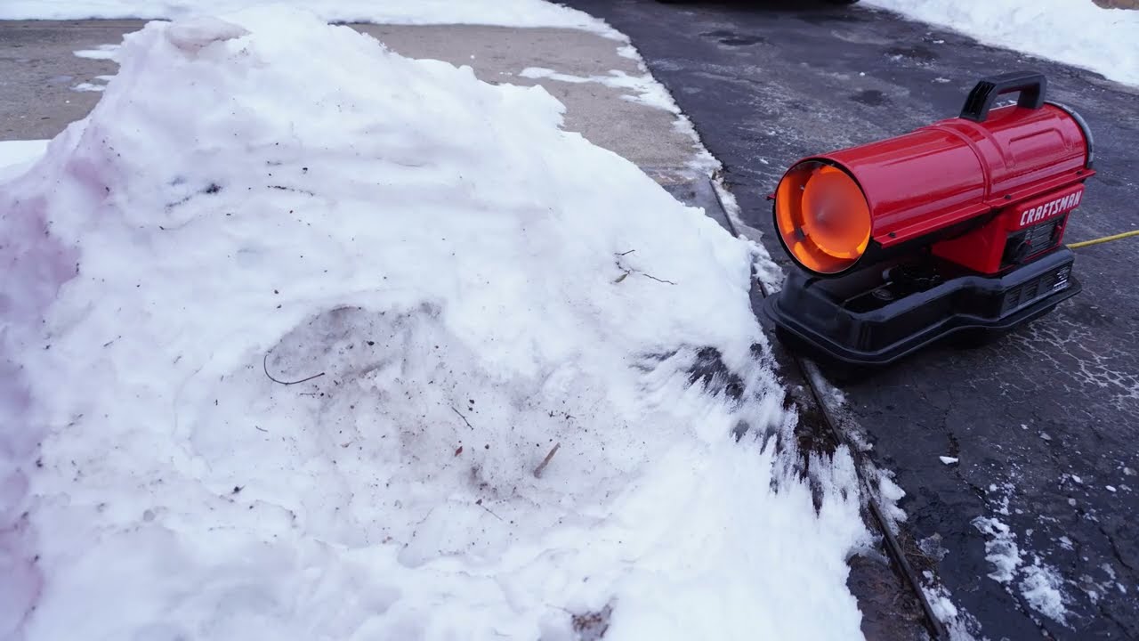 Diesel Torpedo Heater VS Snow Pile in the Yard