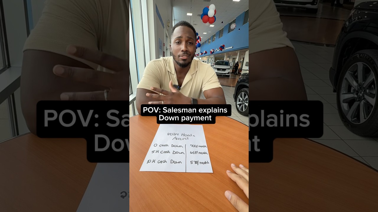 Down Payments explained #carsales #dealership carbuyingtips
