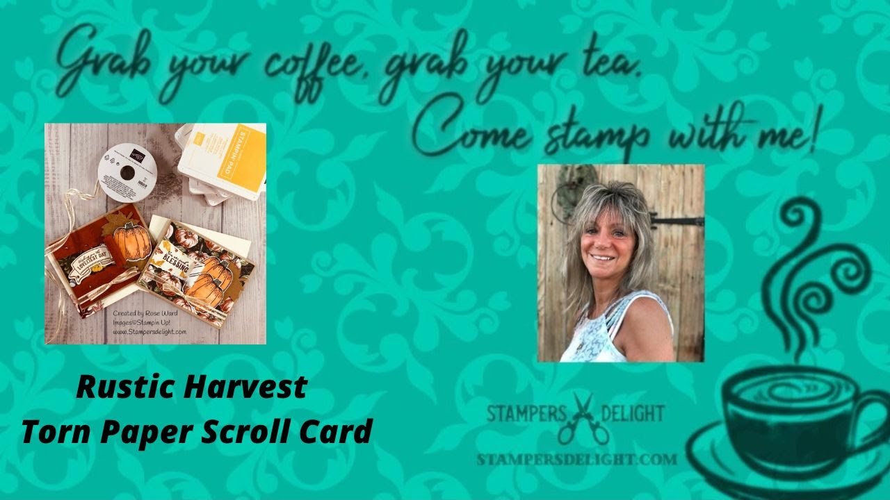 Rustic Harvest Torn Paper Scroll Card