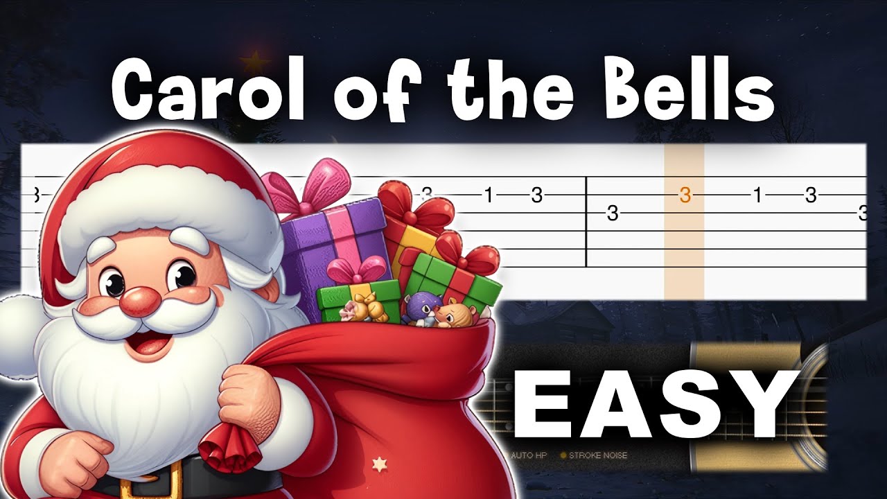 Carol of the Bells - Christmas Song - EASY Guitar tutorial (TAB)