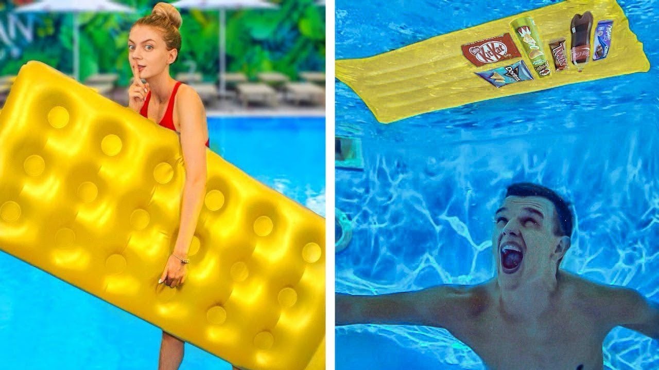 6 cara menyelinap makanan ke kolam renang dan  filem by fun 4u