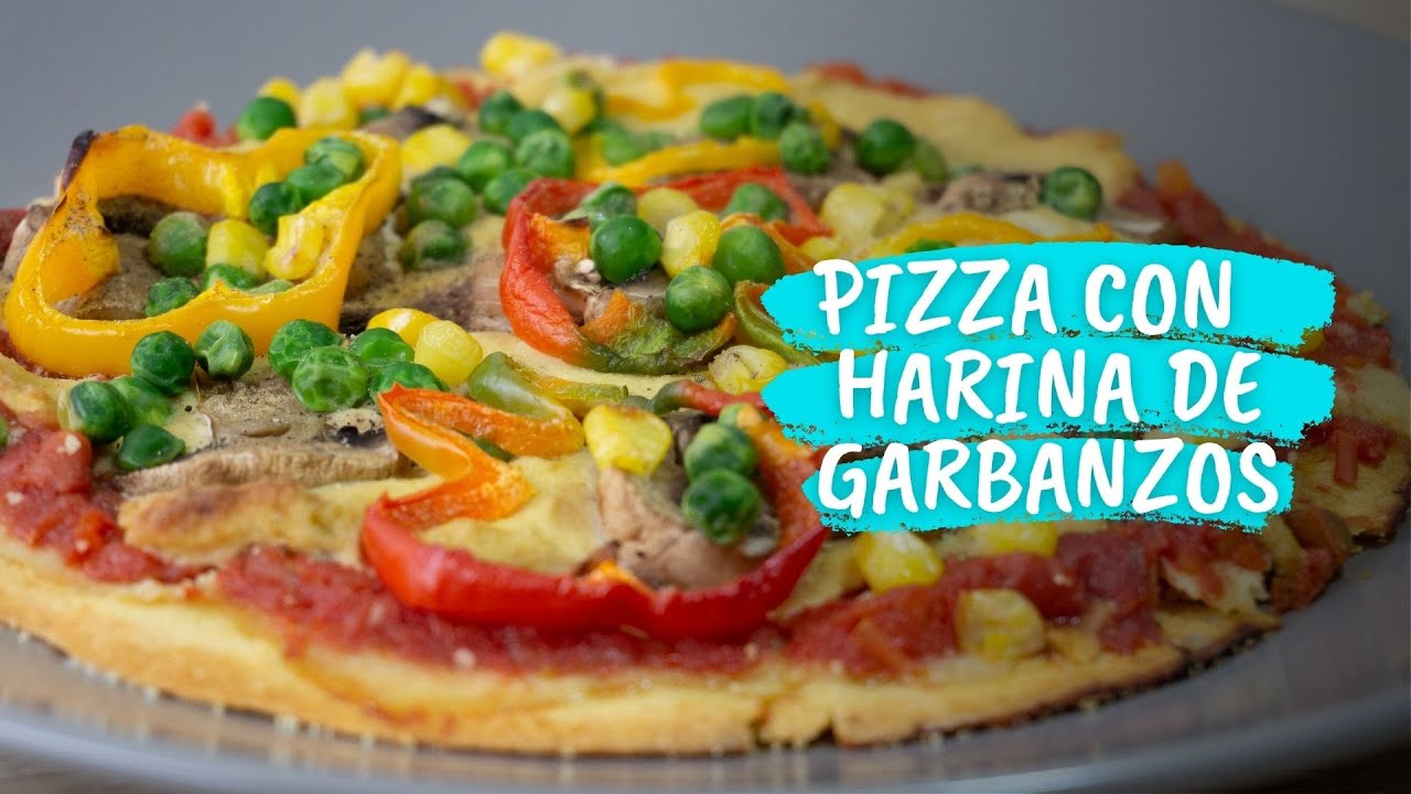 Pizza de garbanzos | Pizza con harina de garbanzos | Pizza vegana