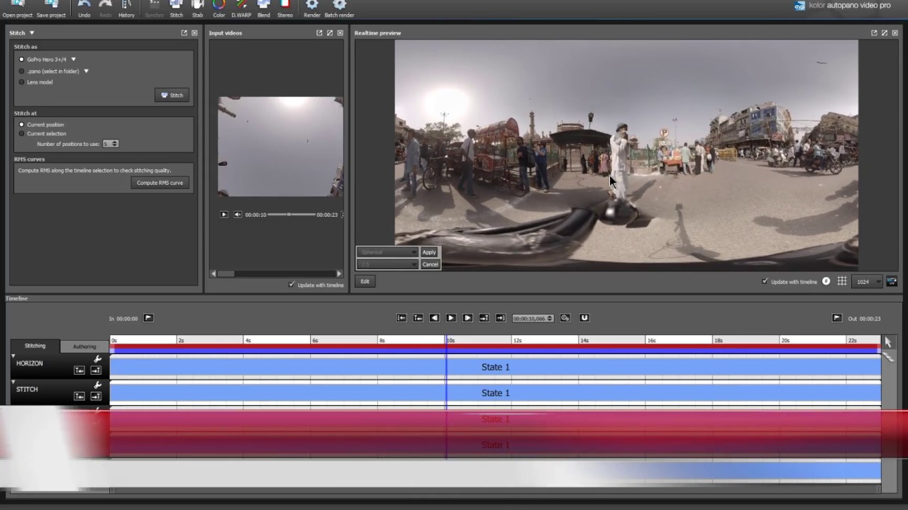 Using D-Warp in Autopano Video Pro Alpha 1