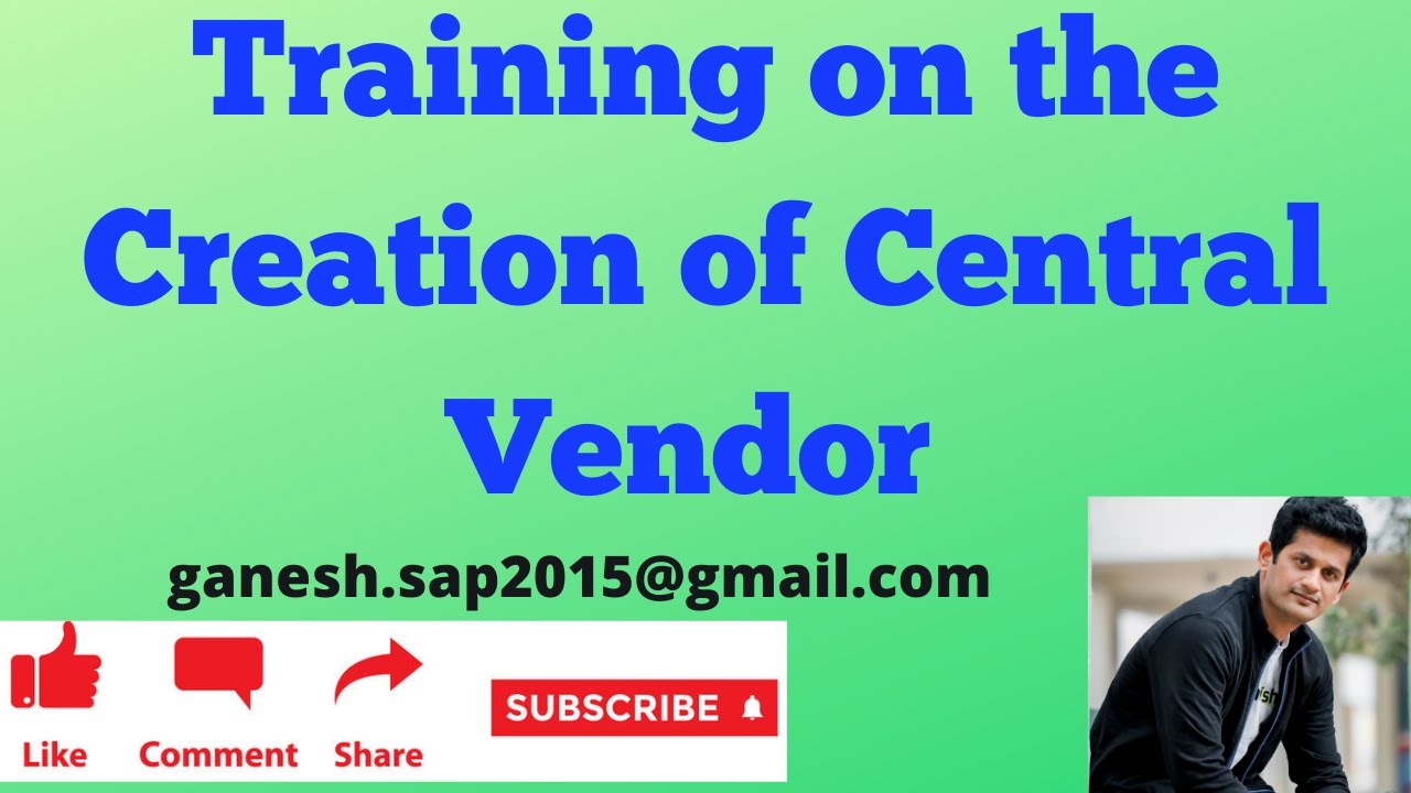 SAP End User Training on Central Vendor Creation #BusinessPartner #SAPMasterData #SAPBestPractices