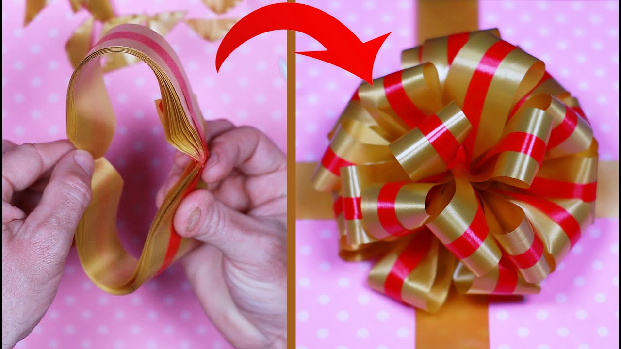 Como hacer MOÑOS CON CINTA - moños FACILES Y RAPIDOS - moños para regalo - gustavo gg - moño DIY