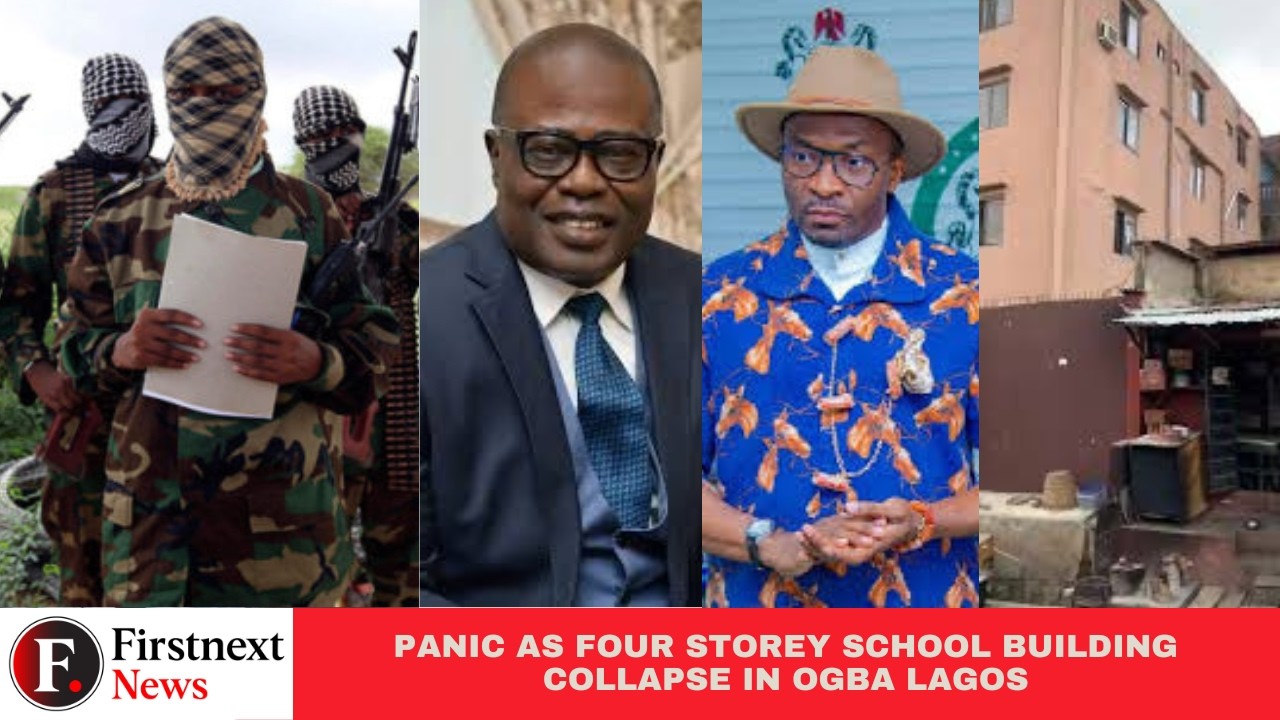 Panic As Four   Story School Building Collapses In Ogba Lagos.