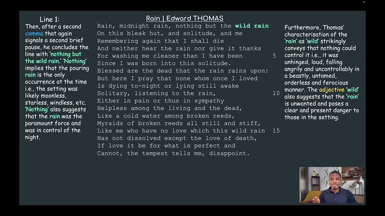 'RAIN' ANALYSIS — EDWARD THOMAS | #GCSE #IGCSE