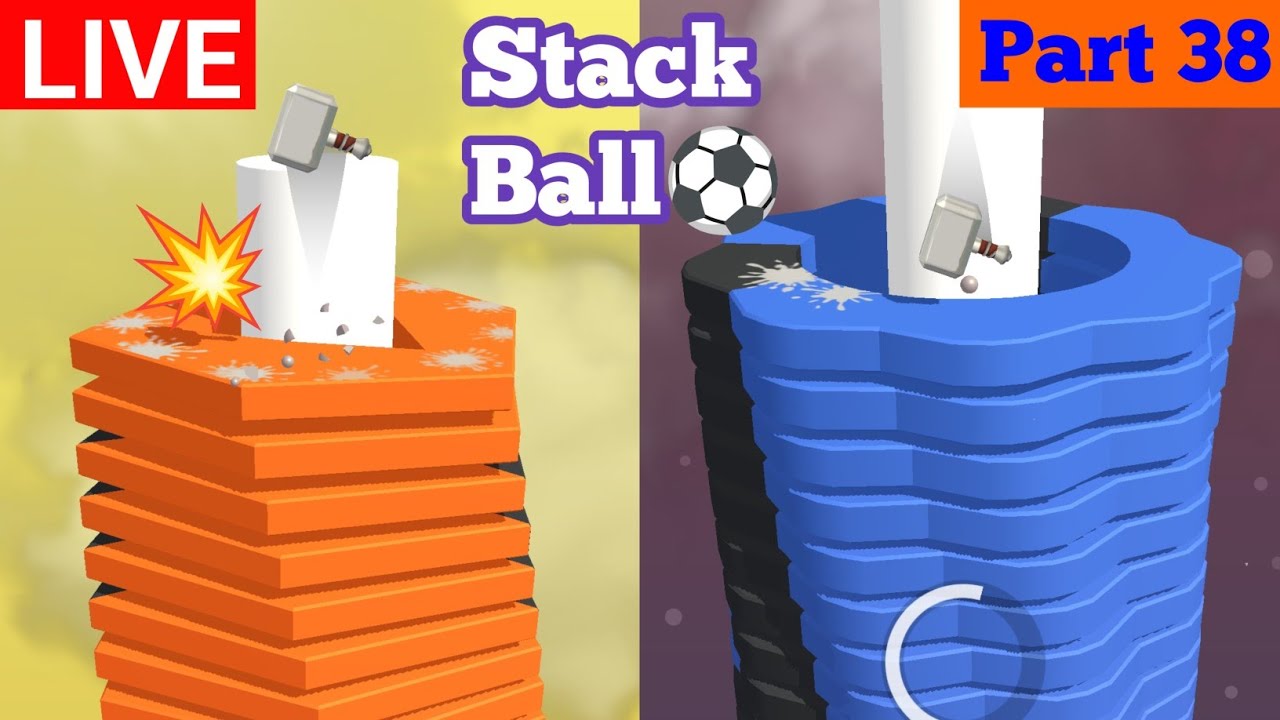 🔴 Stack Ball Gameplay Live Now ⚽🔥 | Part 38
