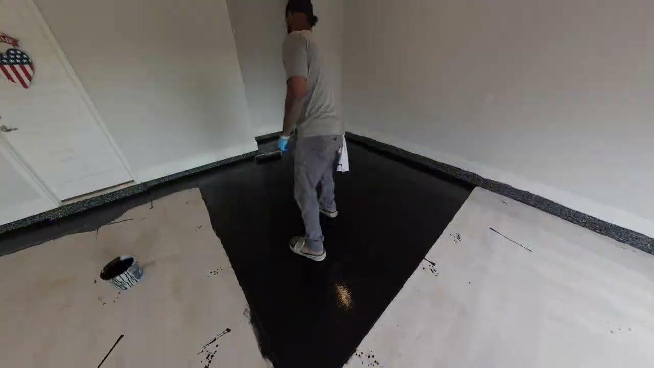 Residential garage coated in Raven chip