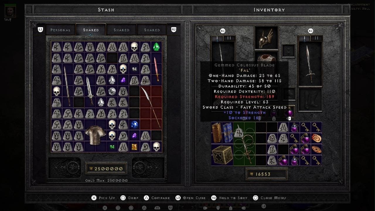 Diablo II: Resurrected Building Unbending Will Colossus Blade 2025.04.26