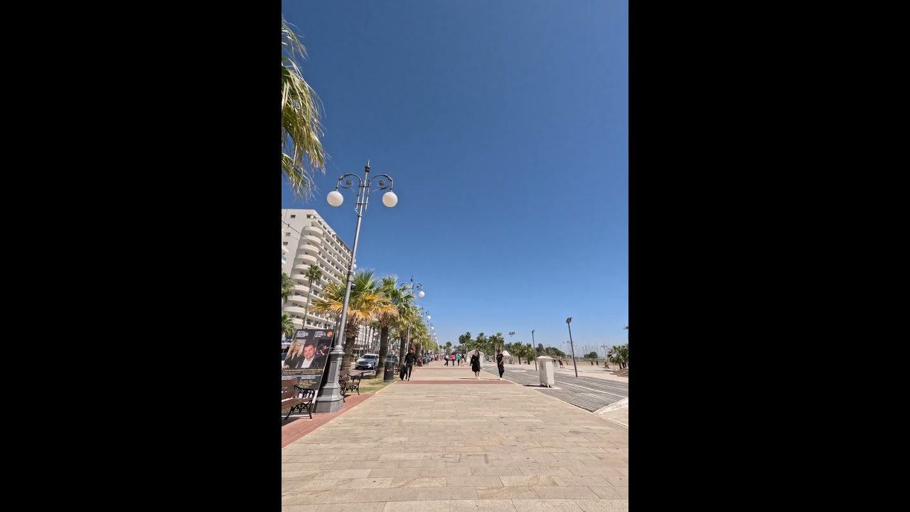 Larnaca promenade along Finikoudes beach - Cyprus