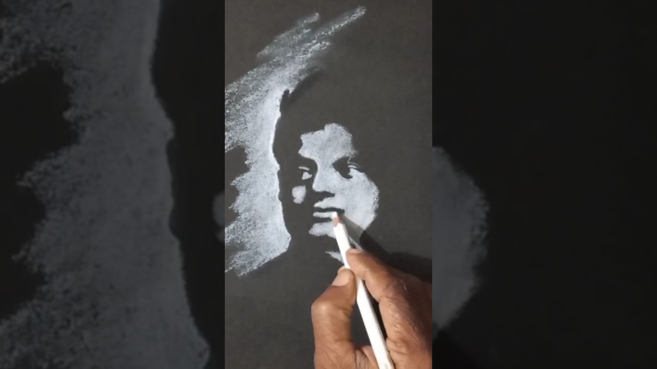 how to draw portrait only with light & shadow #art #oilpastel #easydrawing #drawingtutorial