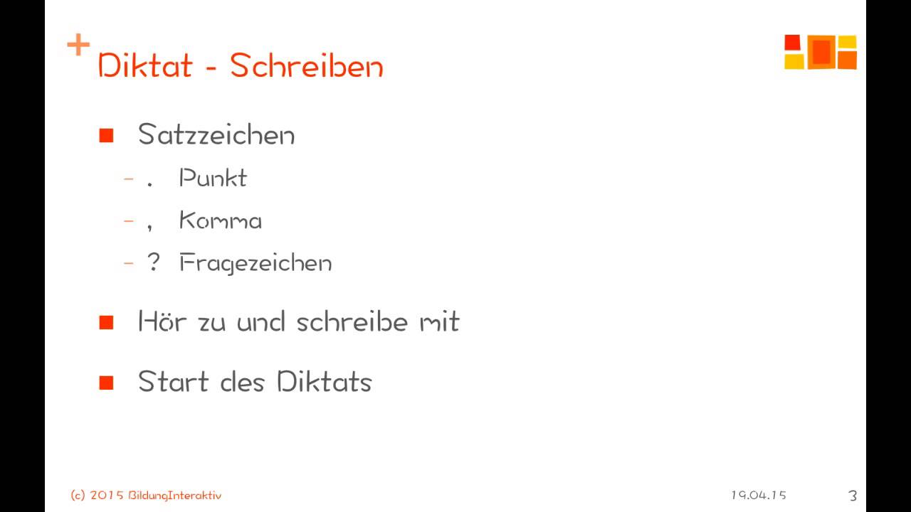 Deutsch üben - Diktat 1