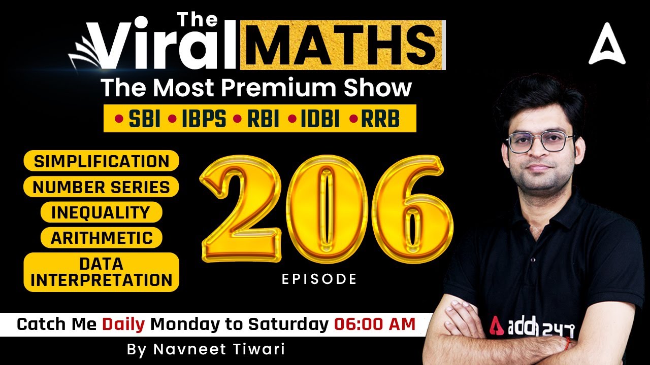 Bank Exams | Simplification | Number Series | Inequality | Arithmetic | Viral Maths 206  | Navneet