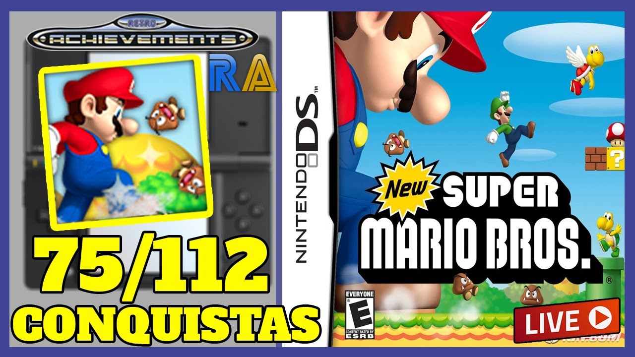 PLATINANDO: New Super Mario Bros (NDS) 🏆[075/112] RetroAchievements AO VIVO