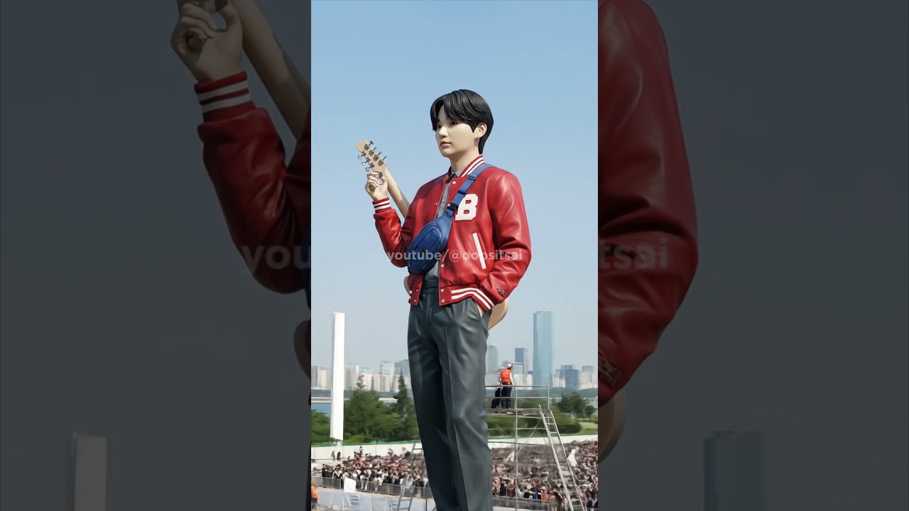 They Built a 300ft SUGA Statue in Seoul — AI Tribute to BTS Legend Min Yoongi