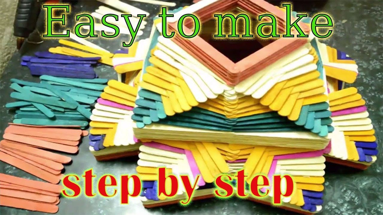 How to Easily Make a Beautiful Flower Basket || Popsicle Stick Craft || Ice Cream Stick Craft || DIY