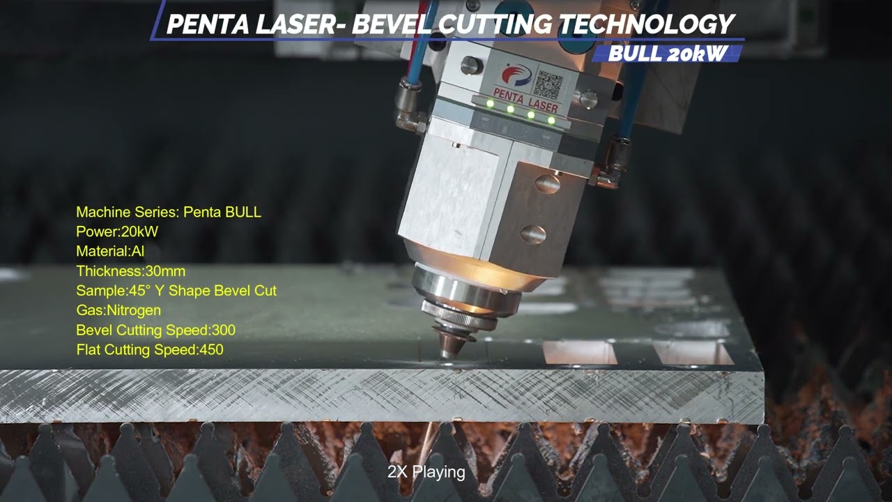 PENTA LASER FIBER LASER CUTTING TECHNOLOGY-30mm AL 45° Y SHAPE BEVEL CUTTING