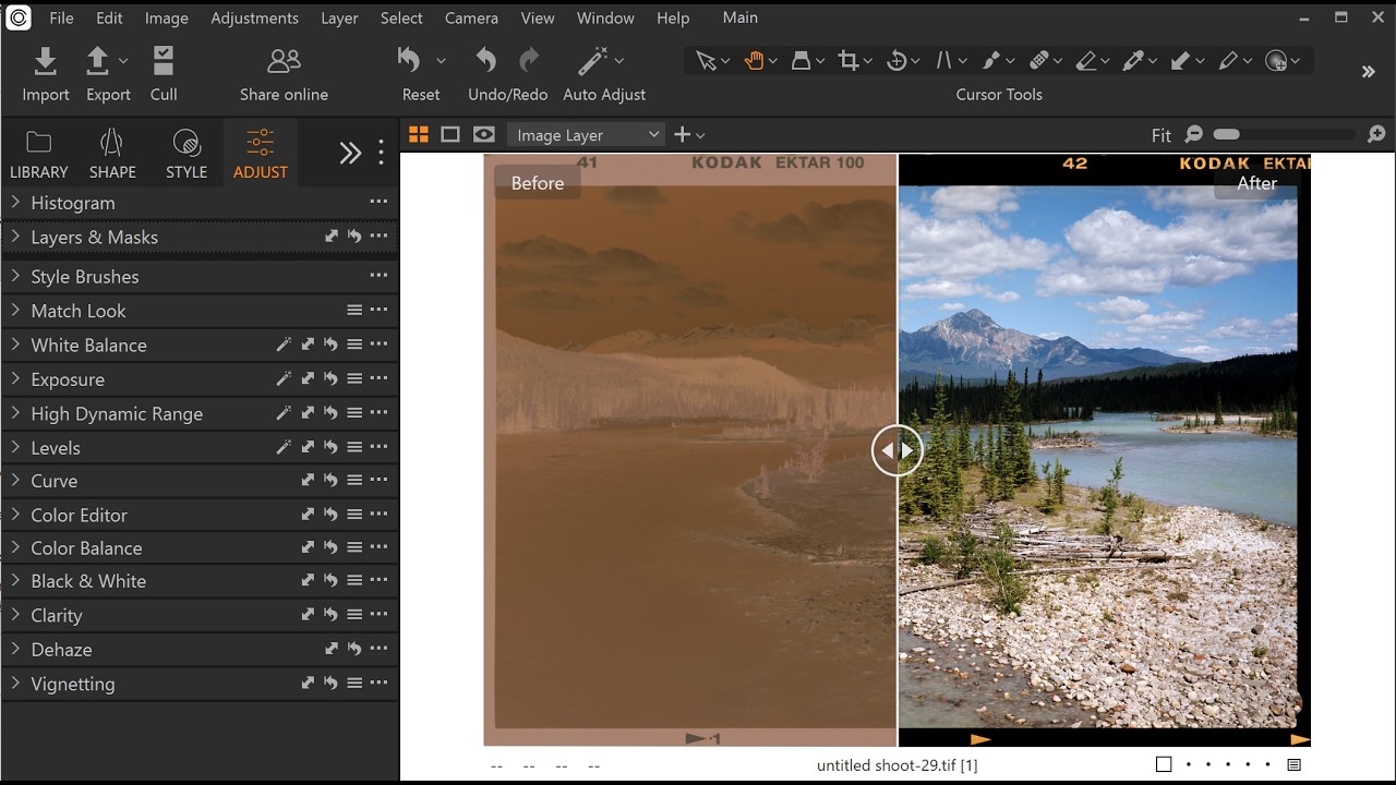 Inverting Color Negative Film in Capture One