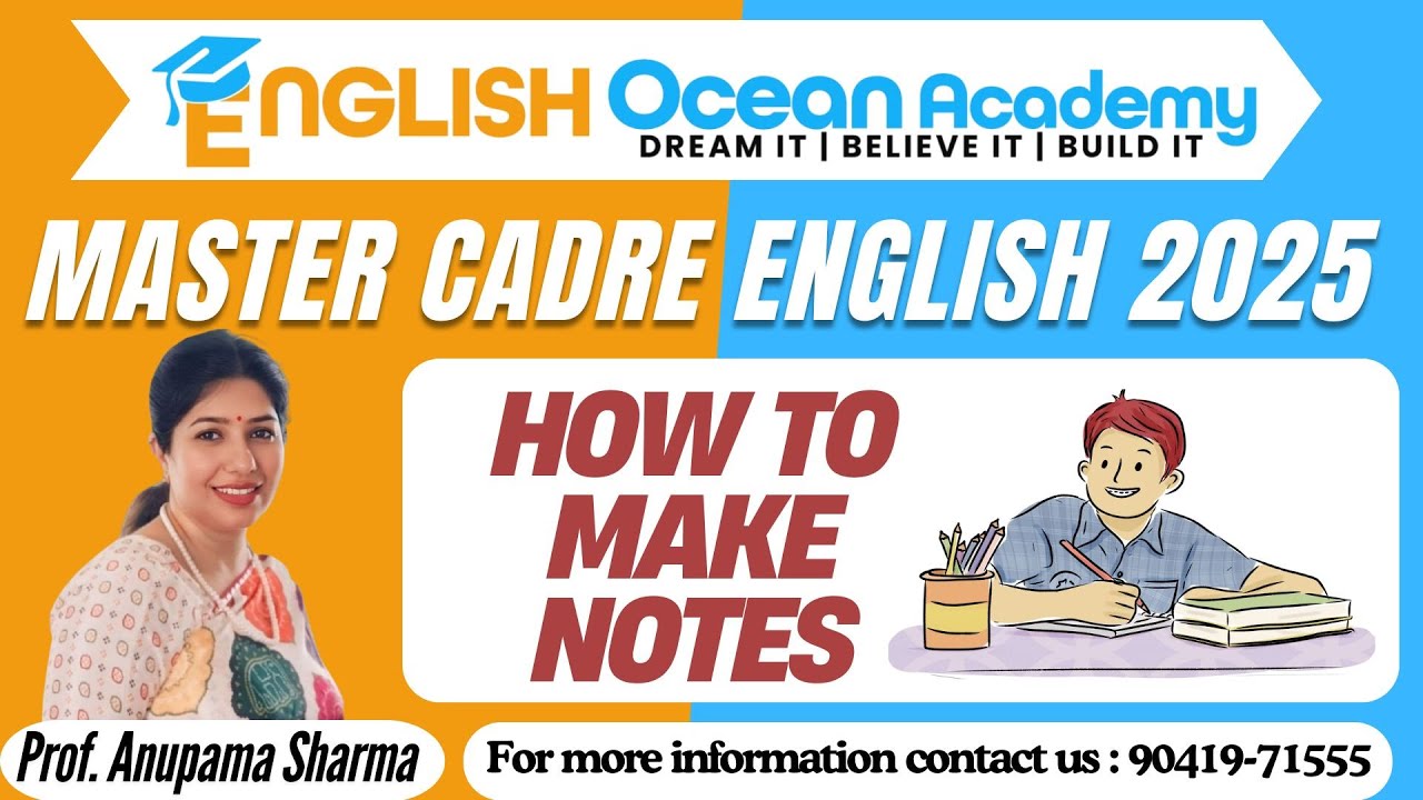 Master Cadre English Preparation | How to Make Notes | Master Cadre English by Anupama Mam