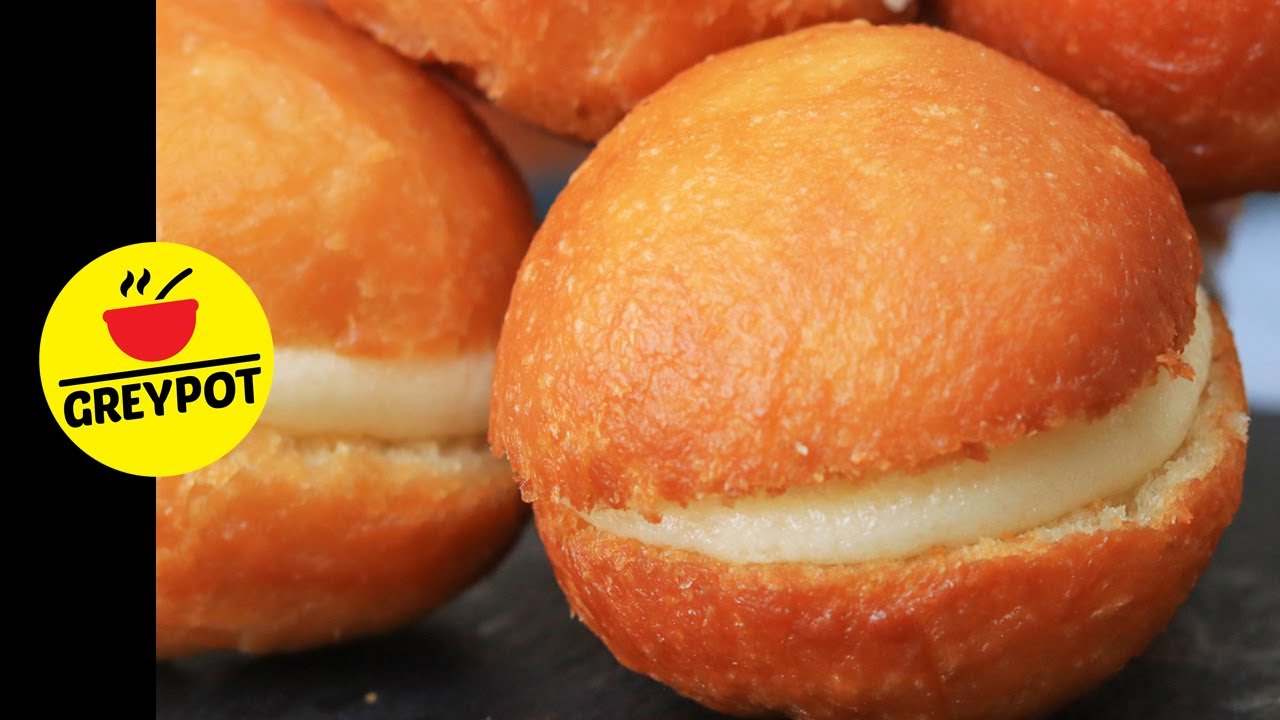 Булочка с кремом | Рецепт булочки с кремом и маслом без яиц | Жареный булочка с кремом