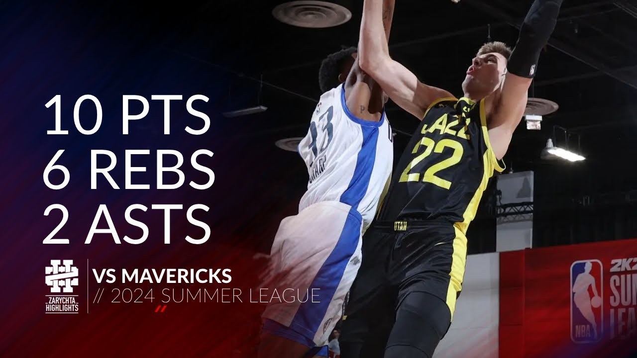 Kyle Filipowski 10 pts 6 rebs 2 asts vs Mavericks 2024 Summer League