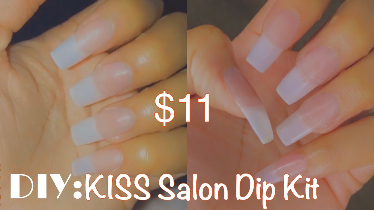 KISS SALON DIP KIT | DIY Natural Coffin Nails💅🏽