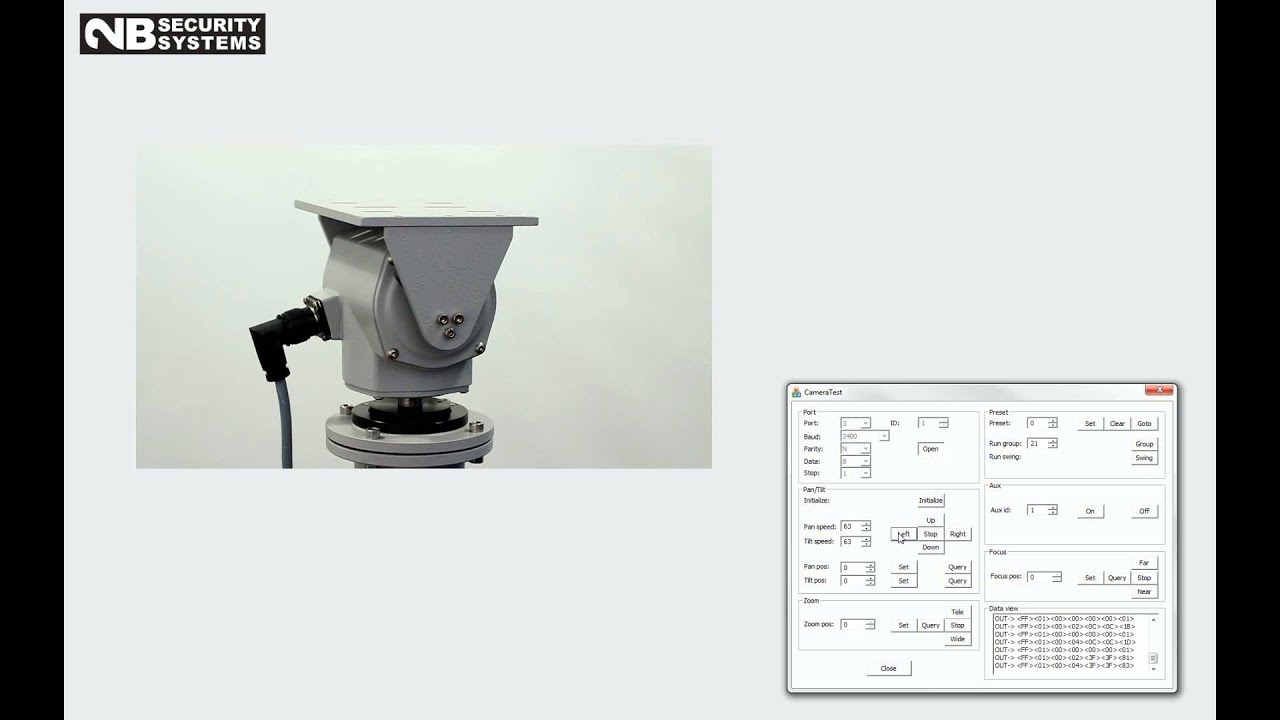 PT-1010PRS pan tilt head, 6 kg load, with built-in RS-485 receiver / Pelco D