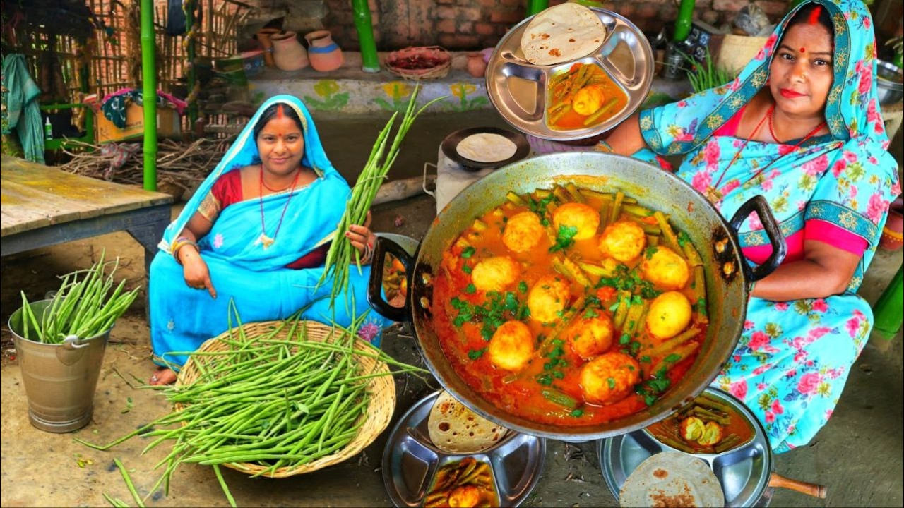 एक बार सहजन की सब्जी ऐसे नए तरीके से बना कर देखिए -DRUMSTICK GRAVY Egg and drumstick