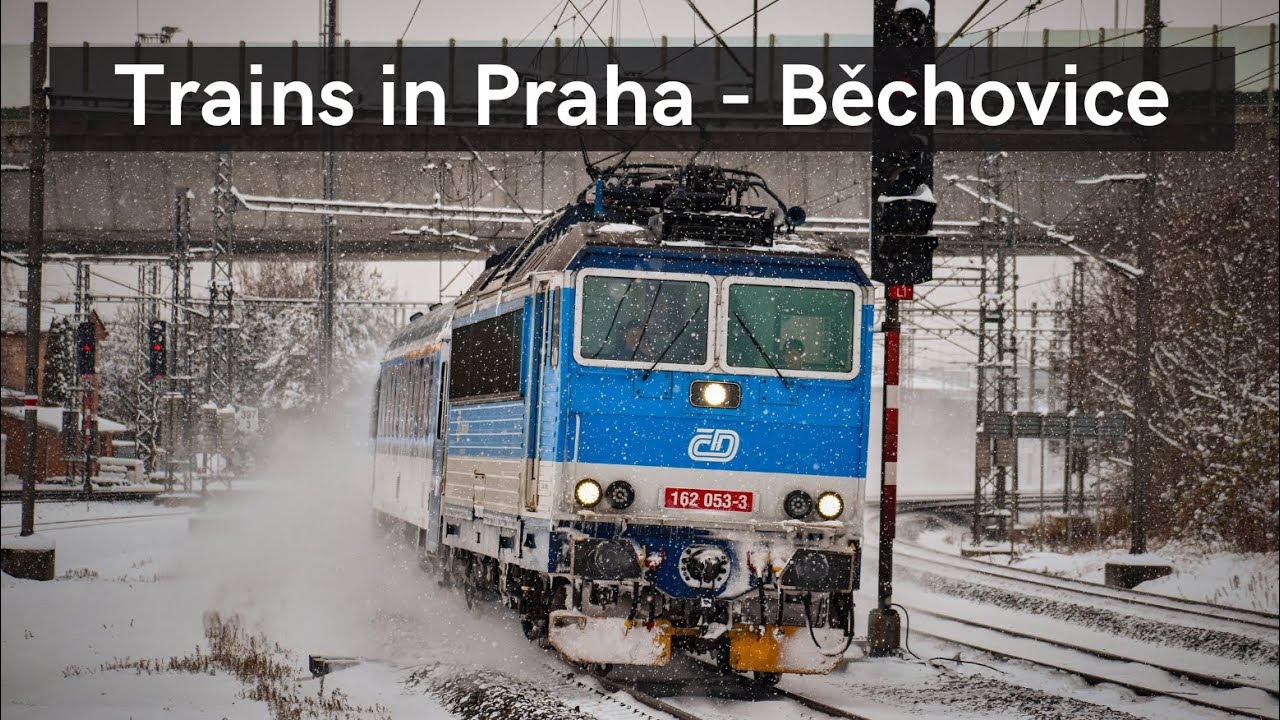 🇨🇿 Train in Praha - Běchovice station | Průjezdy vlaků ve stanici Praha - Běchovice