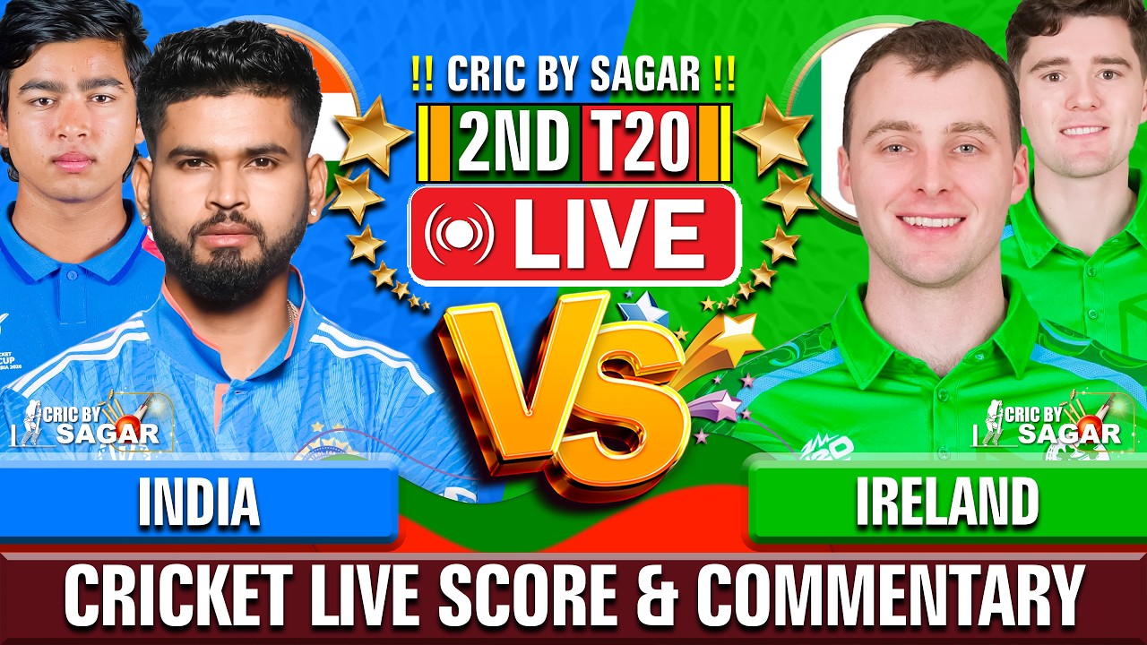 India vs Ireland | IND vs IRE | 2nd T20 | Cricket Live Score & Commentary | 28 Jun 2026